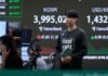 Global shares mostly fall as region watches for outcome from Trump’s visit