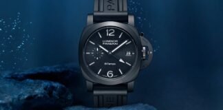 Panerai Luminor GMT Ceramica PAM01460: first 40 mm Luminor
in black ceramic