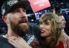 Taylor Swift Stuns in All-Red Outfit as She Watches Her Future Husband Make History