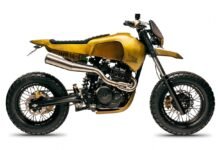 Honda SLR650 U-Turn Looks Utterly Superb Dressed in Bespoke Bodywork and Gold Paint