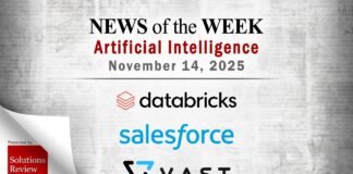 Artificial Intelligence News for the Week of November 14; Updates from Databricks, Salesforce, VAST Data & More