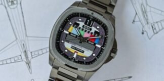 First Look – The new Mido Multifort TV Big Date S01E02, a
Fun Take on the Retro TV Test Card Motif