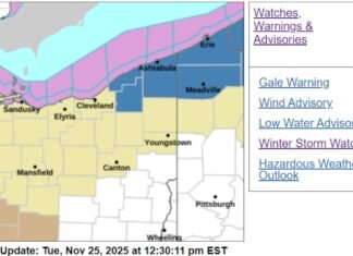 Winter storm watch issued for parts of Northeast Ohio starting Thanksgiving morning