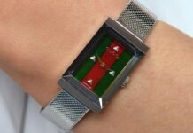 I’m obsessed with Gucci’s Cartier Tank alternative – it’s a much cheaper square watch