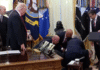 White House medical emergency: Trump watches in shock as top executive collapses during live event; RFK Jr. runs out amid chaos