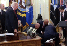 White House medical emergency: Trump watches in shock as top executive collapses during live event; RFK Jr. runs out amid chaos