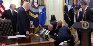 White House medical emergency: Trump watches in shock as top executive collapses during live event; RFK Jr. runs out amid chaos