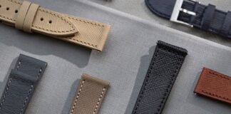Grained leather straps