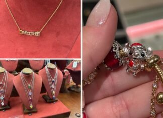 New Mickey Diamond Jewelry, Disneyland Marquee Collection, and Santa Stitch Charm at Disney World