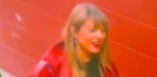 Taylor Swift spreads Christmas cheer at Travis Kelce’s Chiefs game