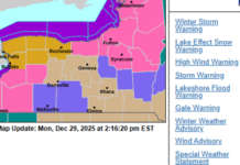UPDATE: Snow squall warning issued for all of Livingston County