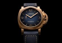 Panerai introduces the Luminor Marina Bronzo PAM01678, the
first bronze model in its iconic line