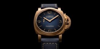 Panerai introduces the Luminor Marina Bronzo PAM01678, the
first bronze model in its iconic line