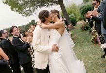 The Bride Wore an Art Deco-Inspired Dress to Marry in a 17th-Century Provence Village