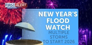 Flood watch for New Year’s, rainy first week of 2026