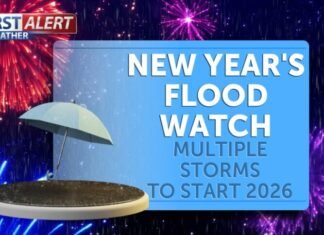 Flood watch for New Year’s, rainy first week of 2026