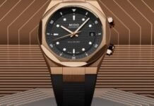 Introducing – Mido’s Multifort 8 Two Crowns in Rose Gold PVD
and Black