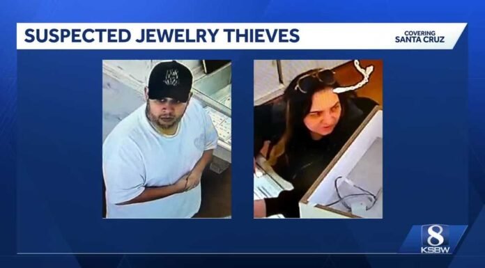 Santa Cruz couple allegedly steals $18,000 in jewelry from downtown store