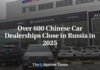 Over 600 Chinese Car Dealerships Close in Russia in 2025