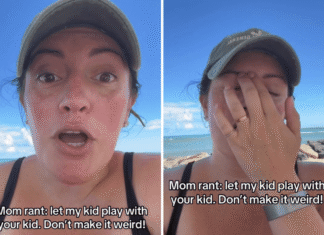 Mom watches toddler approach family on beach, left furious by how they act
