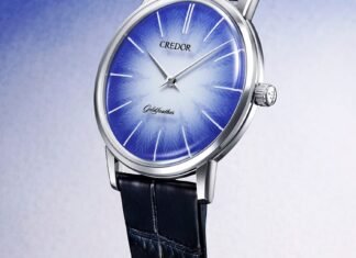 Credor Goldfeather with Imari Nabeshima porcelain
dial
