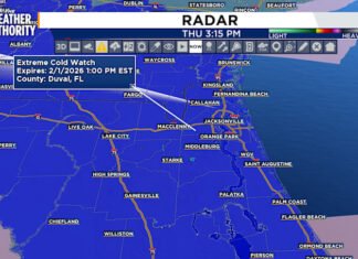 Extreme Cold Watch, a first for the greater Jacksonville area
