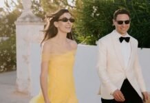 The Bride Wore an Archival Ralph Lauren Dress—in Bright Yellow—for Her Menorca Wedding
