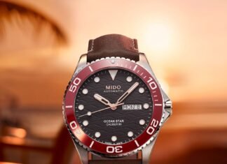 Mido Ocean Star 200C with red ceramic bezel
