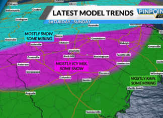 Winter Storm Watch: Tracking potential snow, ice moving into the Carolinas this weekend