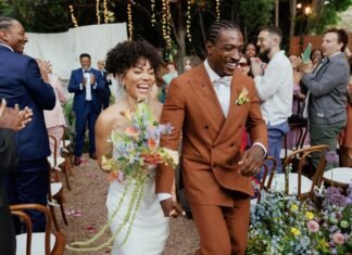 This Musician Bride Wore Vivienne Westwood for Her Flower-Filled Garden Wedding in Los Angeles