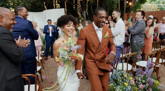 This Musician Bride Wore Vivienne Westwood for Her Flower-Filled Garden Wedding in Los Angeles