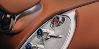 This unique Bugatti has a self-winding Audemars Piguet Tourbillon on its dashboard