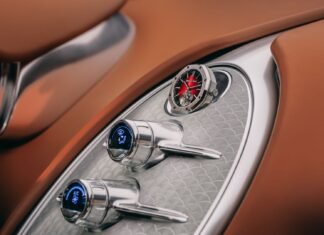 This unique Bugatti has a self-winding Audemars Piguet Tourbillon on its dashboard