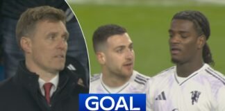 Fletcher watches on as Heaven scores an own goal!