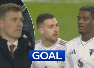 Fletcher watches on as Heaven scores an own goal!