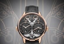 Armin Strom Dual Time GMT Resonance shines in Rose
Gold