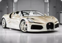 Bugatti Sur Mesure reveals La Perle Rare one off W16 Mistral with bespoke gold and white hand painted finish