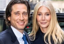 Gwyneth Paltrow makes husband Brad Falchuk carry her Hermes purse as she leads the way in New York City