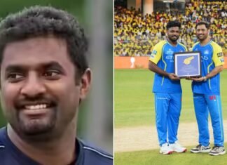 MS Dhoni watches on as Muttiah Muralitharan bamboozles Sanju Samson