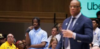 Caleb Wilson watches from sideline as No. 17 North Carolina loses at No. 1 Duke