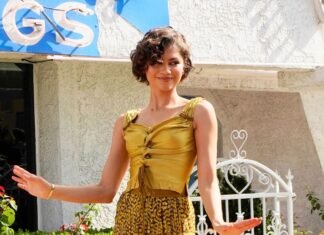 Zendaya Swapped Bridal Whites for Gold To Play Witness at a Las Vegas Wedding