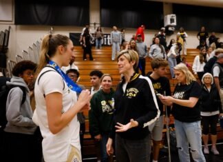 ‘A sensational player’: Iowa coach Jan Jensen stops by to watch Mitty’s McKenna Woliczko at NorCal regional final
