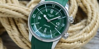 First Look – Revisiting the Longines Legend Diver, with the
new Green-on-Green Rubber Edition