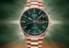Mido Commander Datoday in rose gold PVD with green
dial