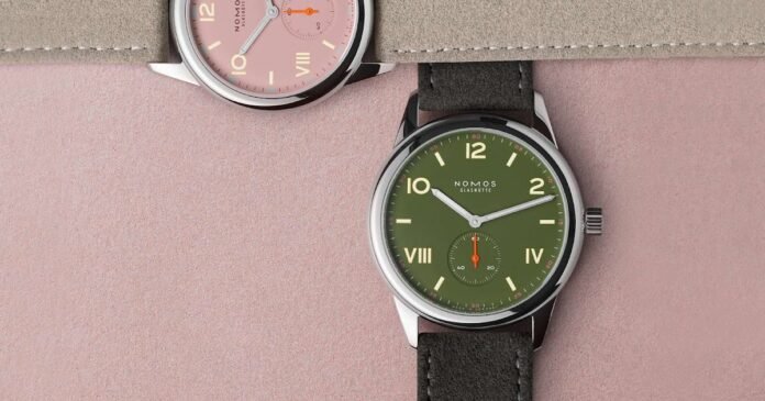 Nomos Glashütte expands Club Campus with all olive and full
rose dials