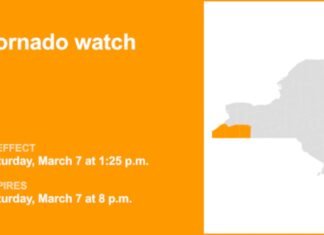 Tornado watch active for Western NY until Saturday evening