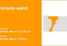 Tornado watch in place for part of Pennsylvania until Saturday evening