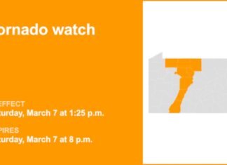 Tornado watch in place for part of Pennsylvania until Saturday evening