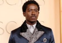 The Inspiration Behind Damson Idris’s Marquise Blue Diamond Brooch at the Oscars