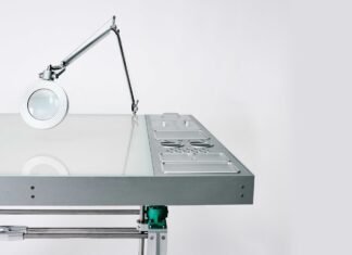 A drafting table for Daniel Arsham is a dream piece of bespoke studio equipment